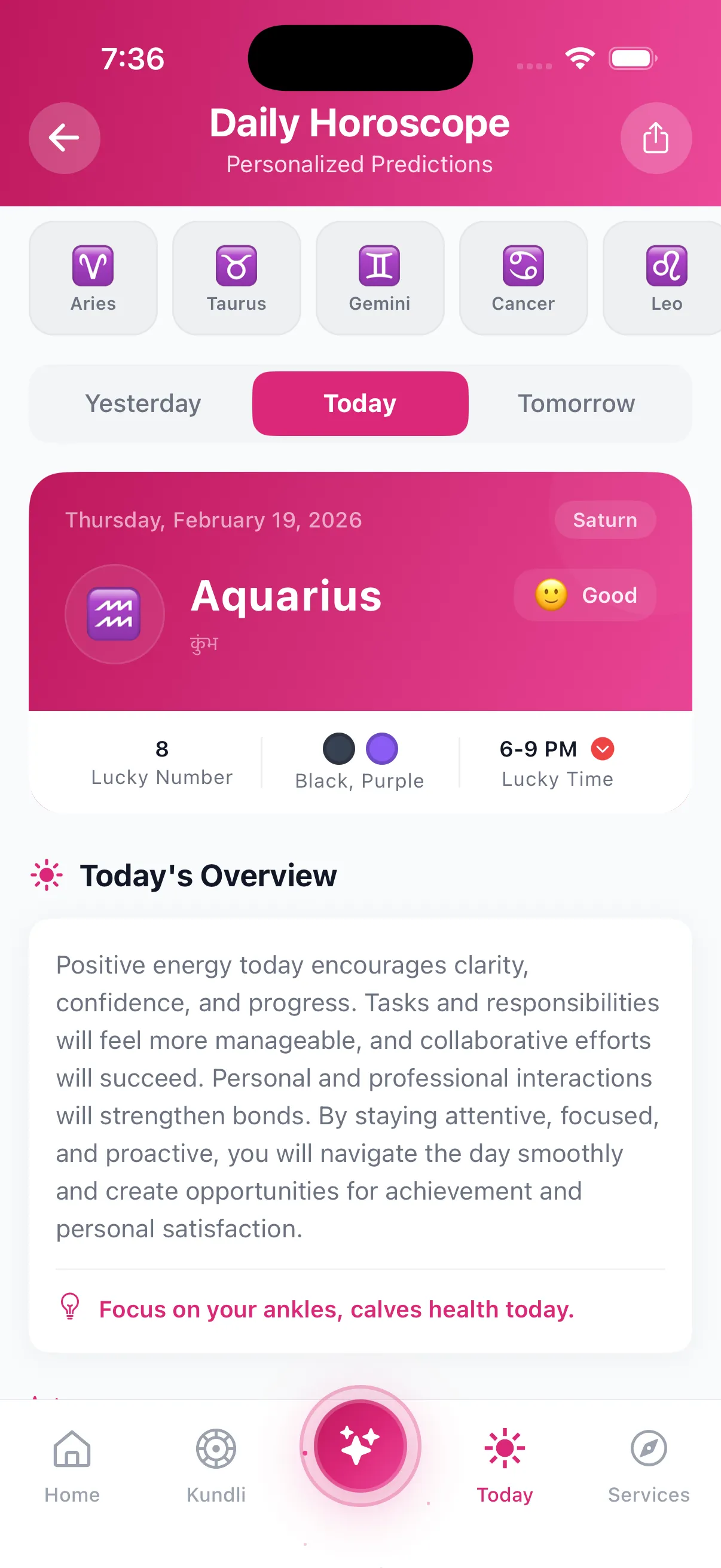 Today Horoscope — CosmiqeAI Vedic Astrology Predictions